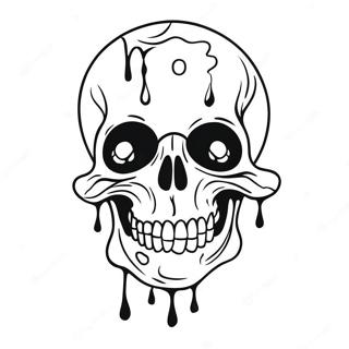 Creepy Blood Dripping Skull Coloring Page 15811-13372