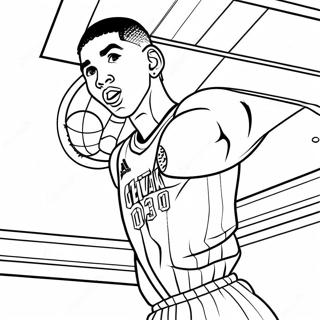 Jayson Tatum Dunking Coloring Page 15821-13377