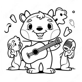 Alvin Singing With Friends Coloring Page 1582-1265