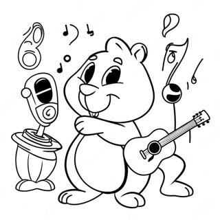 Alvin Singing With Friends Coloring Page 1582-1267