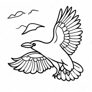 Majestic Ravens In Flight Coloring Page 15831-13385