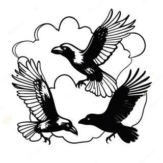 Majestic Ravens In Flight Coloring Page 15831-13386