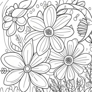 Vibrant Purple Flowers Coloring Page 15841-13396