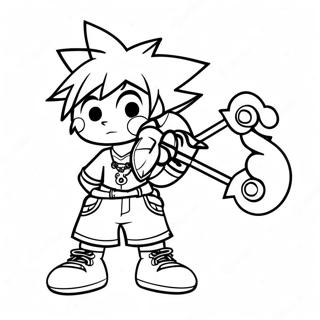 Sora With Keyblade Coloring Page 15851-13402