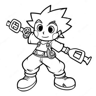 Sora With Keyblade Coloring Page 15851-13403