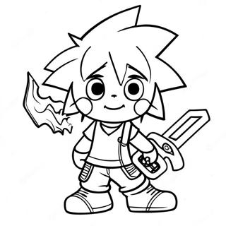 Sora With Keyblade Coloring Page 15851-13404