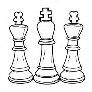 Chess Board With Colorful Pieces Coloring Page 15870-13416