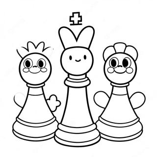 Cute Cartoon Chess Characters Coloring Page 15871-13418