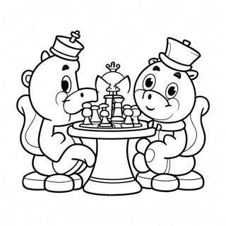 Cute Cartoon Chess Characters Coloring Page 15871-13419