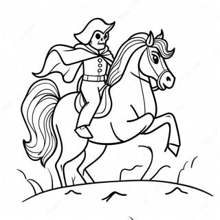 Spooky Headless Horseman Riding A Horse Coloring Page 15912-13442