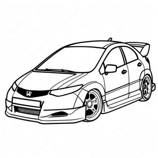 Sporty Honda Civic Racing Coloring Page 15922-13449