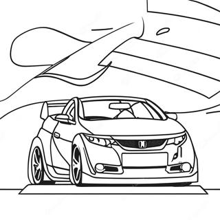 Sporty Honda Civic Racing Coloring Page 15922-13451