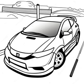 Sporty Honda Civic Racing Coloring Page 15922-13452