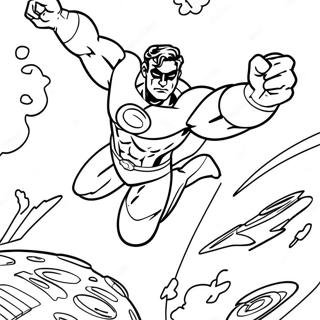 Green Lantern Flying Through Space Coloring Page 15942-13467