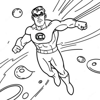 Green Lantern Flying Through Space Coloring Page 15942-13468