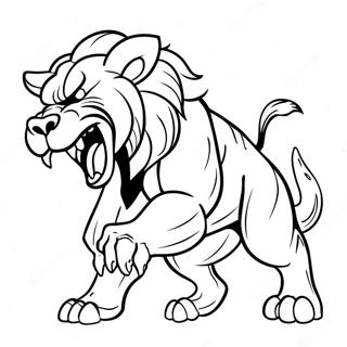 Fierce Beast In Action Coloring Page 15952-13473