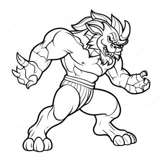 Fierce Beast In Action Coloring Page 15952-13476