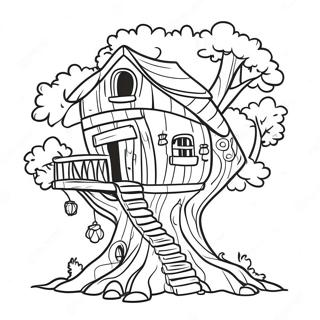 Tree House Coloring Page 15981-13495