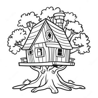 Tree House Coloring Page 15981-13496