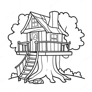 Cozy Tree House Coloring Page 15982-13497