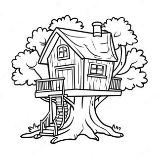 Cozy Tree House Coloring Page 15982-13498