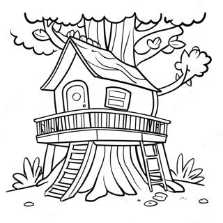 Cozy Tree House Coloring Page 15982-13499