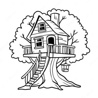 Cozy Tree House Coloring Page 15982-13500