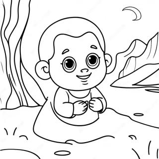 Baby Moses Coloring Page 15991-13502