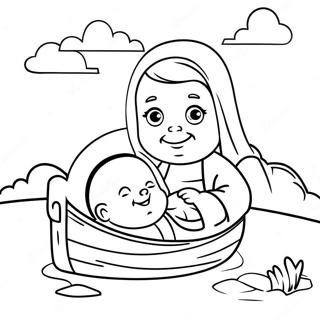 Baby Moses Coloring Page 15991-13504