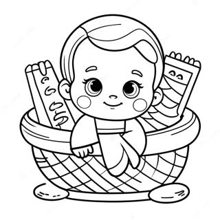 Baby Moses In The Basket Coloring Page 15992-13505