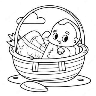 Baby Moses In The Basket Coloring Page 15992-13506