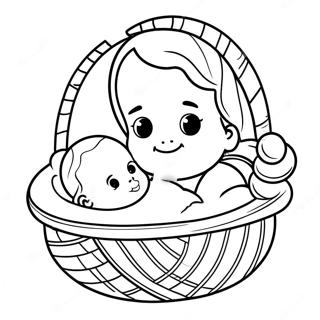 Baby Moses In The Basket Coloring Page 15992-13507