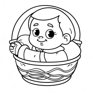 Baby Moses In The Basket Coloring Page 15992-13508