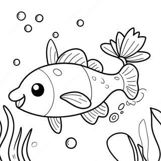 Cute Catfish Swimming Coloring Page 16012-13522