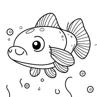 Cute Catfish Swimming Coloring Page 16012-13524