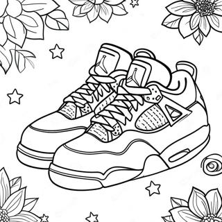 Classic Jordan 4 Sneaker Coloring Page 1602-1282