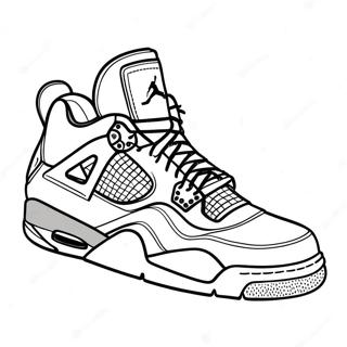 Classic Jordan 4 Sneaker Coloring Page 1602-1283