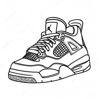 Classic Jordan 4 Sneaker Coloring Page 1602-1284