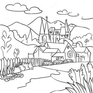 Charming French Landscape Coloring Page 16032-13539