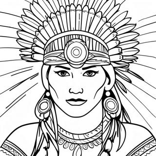 Traditional Native American Dancer Coloring Page 16042-13545