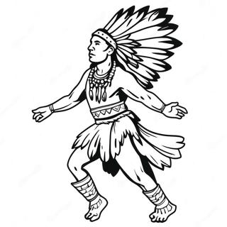 Traditional Native American Dancer Coloring Page 16042-13547