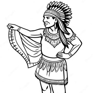 Traditional Native American Dancer Coloring Page 16042-13548