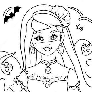 Barbie Halloween Coloring Pages