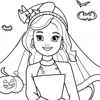 Barbie Halloween Coloring Page 16051-13550