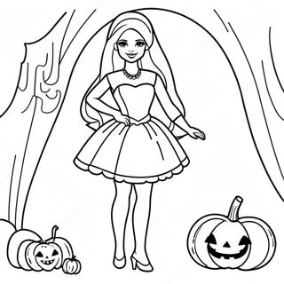 Barbie Halloween Coloring Page 16051-13551