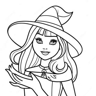 Spooky Barbie Witch Coloring Page 16052-13555