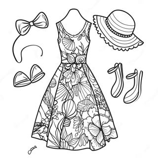 Colorful Summer Dresses Coloring Page 1612-1289