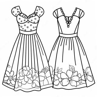 Colorful Summer Dresses Coloring Page 1612-1290