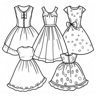 Colorful Summer Dresses Coloring Page 1612-1291