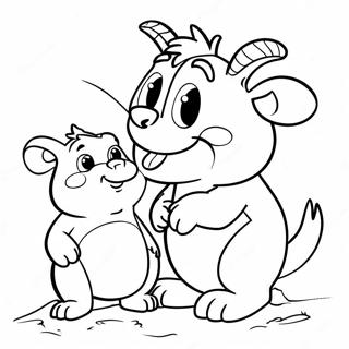 Cute Gruffalo And Mouse Coloring Page 16132-13617